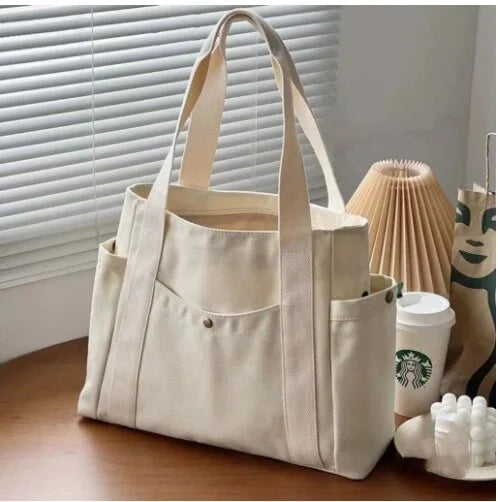 Large Capacity Tote Canvas Bag for Work Outgoing High Appearance Commuting Versatile Art Student Clothing Book Shoulder Bag Bag