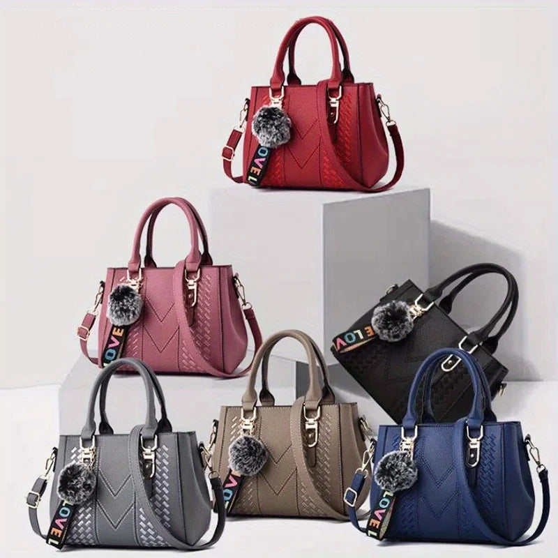 Embroidery Messenger Bags Women Handbags Bags For Women Sac A Main Ladies Hair Ball Hand Bag